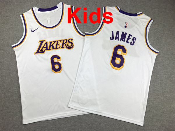 2026  L.A. Lakers Top Quality Hot Pressing Kids NBA Jersey