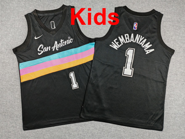2026  Sa Spurs Top Quality Hot Pressing Kids NBA Jersey