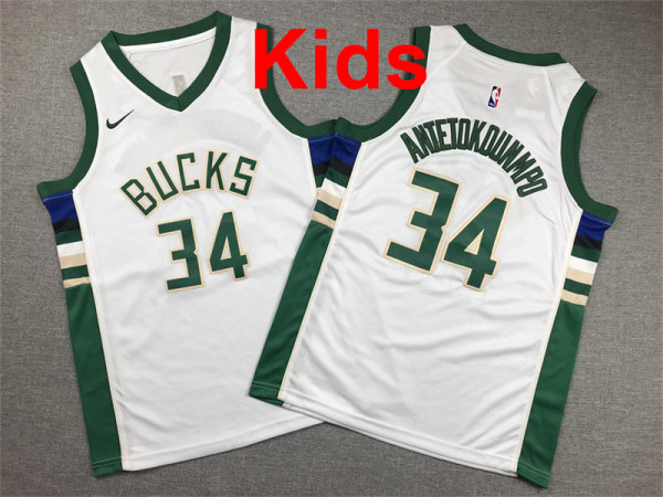 2026  Bucks Top Quality Hot Pressing Kids NBA Jersey