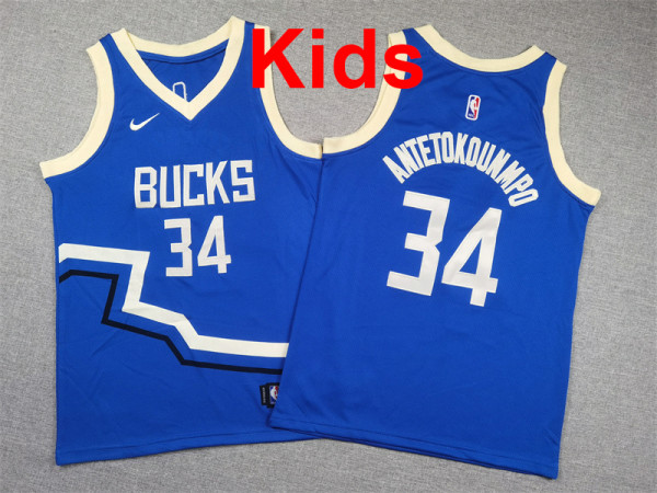 2026  Bucks Top Quality Hot Pressing Kids NBA Jersey
