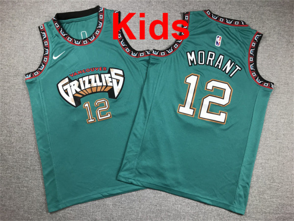2026 Grizzlies Top Quality Hot Pressing Kids NBA Jersey