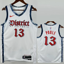 24-25 Wizards POOLE #13 White City Edition Top Quality Hot Pressing NBA Jersey