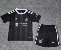 25-26 LIV Black GoalKeeper Kids Soccer Jersey 1:1 Thai Quality