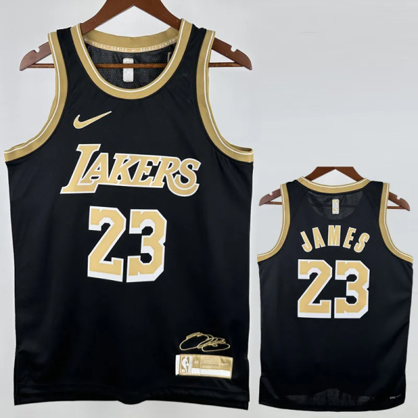 22-23 LAKERS JAMES #23 Black Glory Edition Top Quality Hot Pressing NBA Jersey