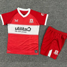 25-26 Middlesbrough Home Kids Soccer Jersey 1:1 Thai Quality