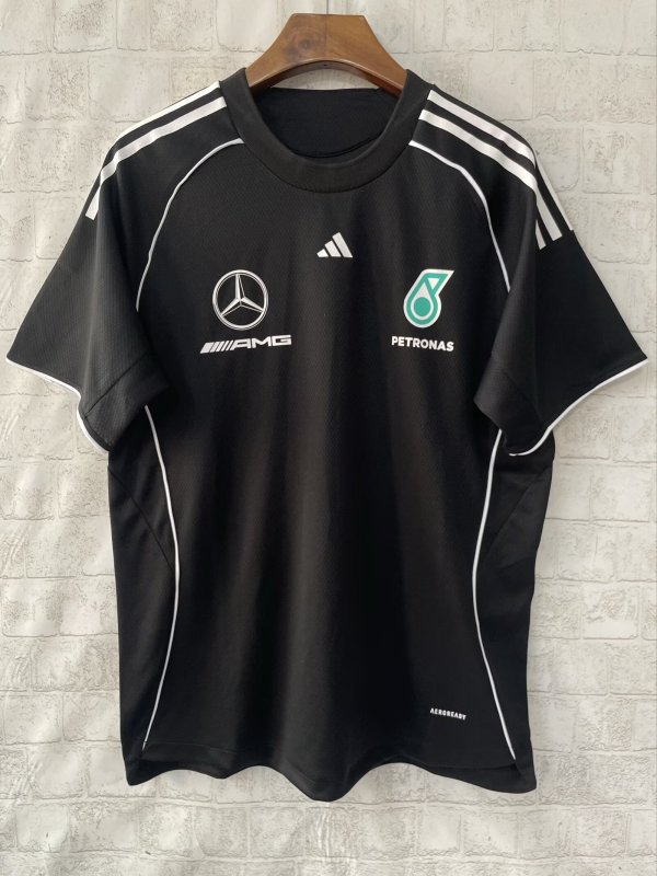 2025 F1 Benz New Pattern Short Sleeve Racing Suit