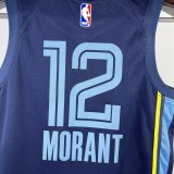 2023 GRIZZLIES MORANT #12 Blue Top Quality Hot Pressing Kids NBA Jersey