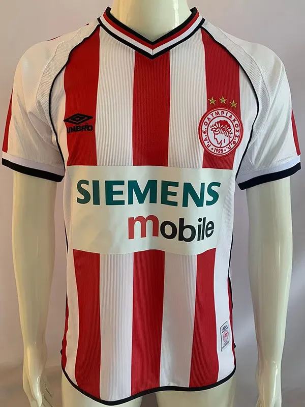 2001-2002 Olympiacos Home Retro Soccer Jersey