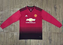 2018-2019 Man Utd Home Long sleeves Retro Soccer Jersey