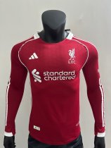 25-26 LIV Home Long Sleeve Player Version Soccer Jersey