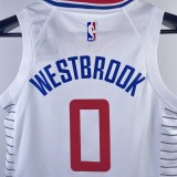 2023 Clippers WESTBROOK #0 White Top Quality Hot Pressing Kids NBA Jersey