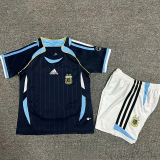 2006 Argentina Away Kids Retro Soccer Jersey