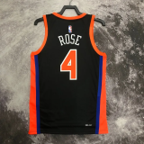 22-23 KNICKS ROSE #4 Black Top Quality Hot Pressing NBA Jersey (Trapeze Edition)