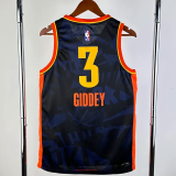 23-24 OKC Thunder GIDDEY #3 Dark Blue City Edition Top Quality Hot Pressing NBA Jersey