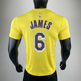 2023 LAKERS JAMES #6 Yellow Quick drying T-shirt