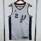 20-21 SA Spurs LEONARD #2 Grey Top Quality Hot Pressing NBA Jersey (Trapeze Edition)