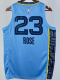 22-23 GRIZZLIES ROSE #23 Blue Top Quality Hot Pressing NBA Jersey (Trapeze Edition) 飞人版