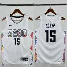 24-25 Nuggets JOKIC #15 White City Edition Top Quality Hot Pressing NBA Jersey