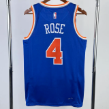 22-23 KNICKS ROSE #4 Blue Top Quality Hot Pressing NBA Jersey
