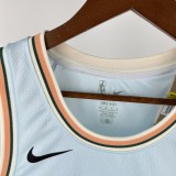 24-25 SA Spurs SOCHAN #10 Light blue City Edition Top Quality Hot Pressing NBA Jersey