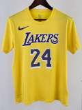 2023 LAKERS BRYANT #24 Yellow Quick drying T-shirt