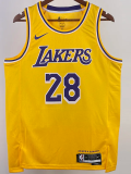 22-23 LAKERS HACHIMURA #28 Yellow Top Quality Hot Pressing NBA Jersey