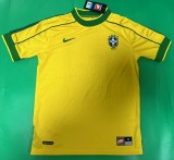 1998 Brazil Home Retro Soccer Jersey*耐克标有蓝边