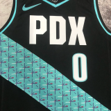 22-23 Trail Blazers LILLARD #0 Black City Edition Top Quality Hot Pressing NBA Jersey