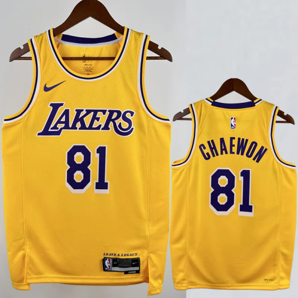 22-23 LAKERS CHAEWON #81 Yellow Top Quality Hot Pressing NBA Jersey