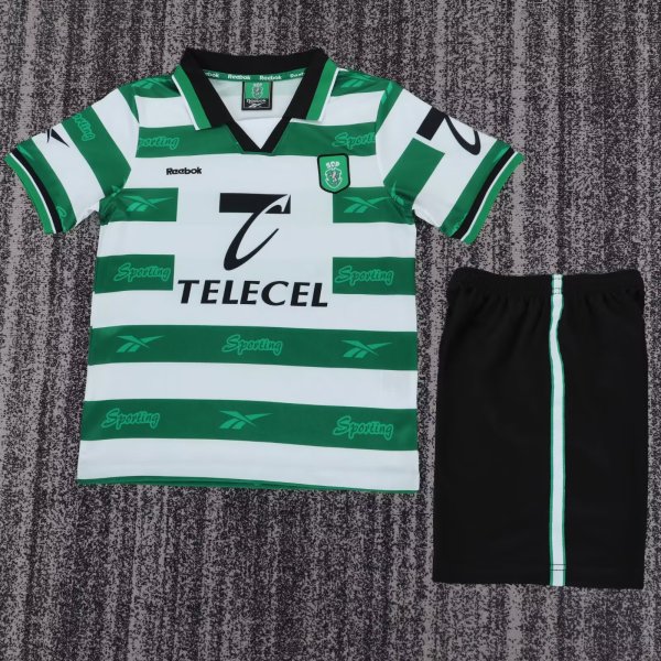 1999-2000 Sporting Lisbon Home Kids Retro Soccer Jersey