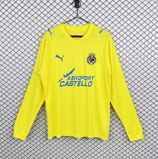 2008-2009 Villarreal Home Long Sleeve Retro Soccer Jersey