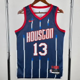 23-24 Rockets HARDEN #13 Royal blue City Edition Top Quality Hot Pressing NBA Jersey