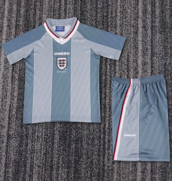 1996 England Away Kids Retro Soccer Jersey