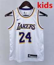 2023 LAKERS BRYANT #24 White MAMBA Top Quality Hot Pressing Kids NBA Jersey