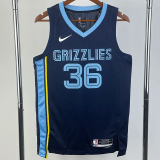 22-23 GRIZZLIES SMART #36 Dark Blue Top Quality Hot Pressing NBA Jersey