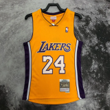 2009 LAKERS BRYANT #24 Yellow Retro Top Quality Hot Pressing NBA Jersey