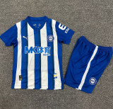 25-26 Alaves Home Kids Soccer Jersey 1:1 Thai Quality