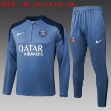 25-26 PSG High Quality Kids Half Pull Tracksuit