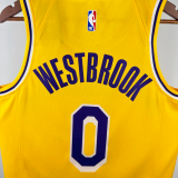 22-23 Lakers WESTBROOK #0 Yellow Top Quality Hot Pressing NBA Jersey