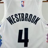 24-25 Nuggets WESTBROOK #4 White City Edition Top Quality Hot Pressing NBA Jersey