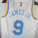 22-23 Lakers JAMES JR. #9 White Retro Top Quality Hot Pressing NBA Jersey