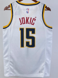 23-24 Nuggets JOKIC #15 White Top Quality Hot Pressing NBA Jersey