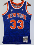 2023 Knicks & BAPE #33 Blue Top Quality Hot Pressing NBA Jersey