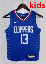 2023 Clippers GEORGE #13 Blue Top Quality Hot Pressing Kids NBA Jersey