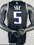 22-23 Kings FOX #5 Black Top Quality Hot Pressing NBA Jersey (Trapeze Edition)