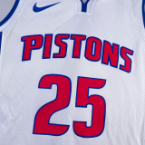 22-23 Pistons ROSE #25 White Top Quality Hot Pressing NBA Jersey
