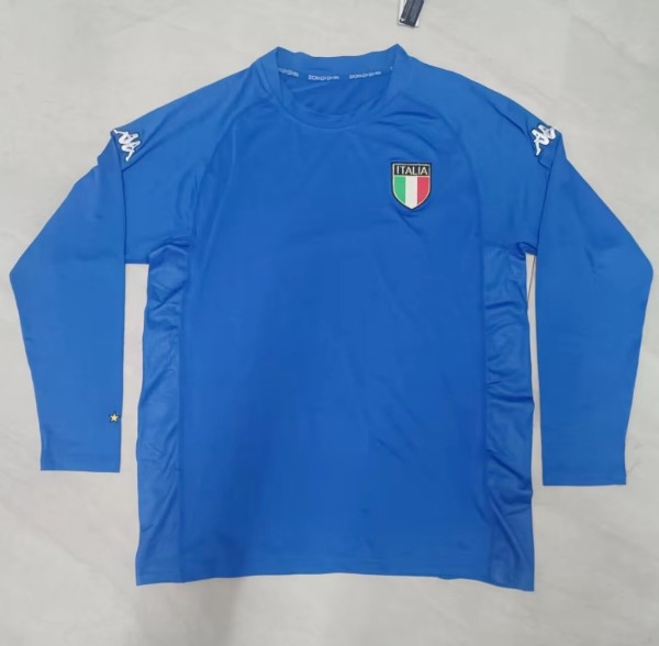 2002 Italy Home Long sleeves Retro Soccer Jersey