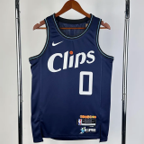 23-24 CLIPPERS WESTBROOK #0 Dark blue City Edition Top Quality Hot Pressing NBA Jersey