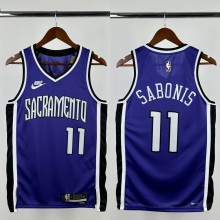 24-25 KINGS SABONIS #11 Purple Retro Top Quality Hot Pressing NBA Jersey(V领）
