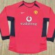 2002-2004 Man Utd Home Long Sleeve Retro Soccer Jersey